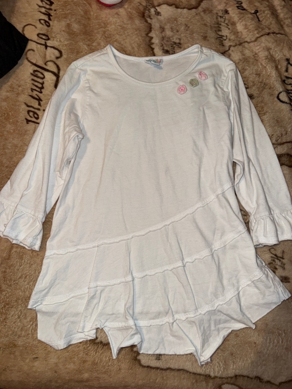 🖤NAARTJIE VINTAGE WHITE ASYMMETRICAL GIRLS TOP SIZE 10🖤